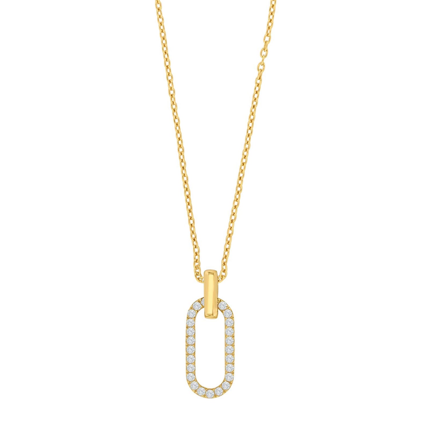 8kt. Anhänger m/cz und Verg. Silber Kette