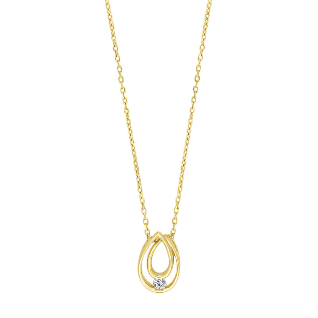 9ct. gold pendant w/cz incl. goldpl. chain