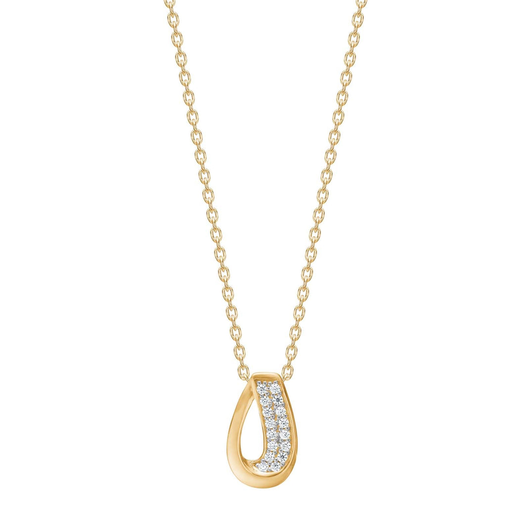 8ct. gold pendant  w. cz