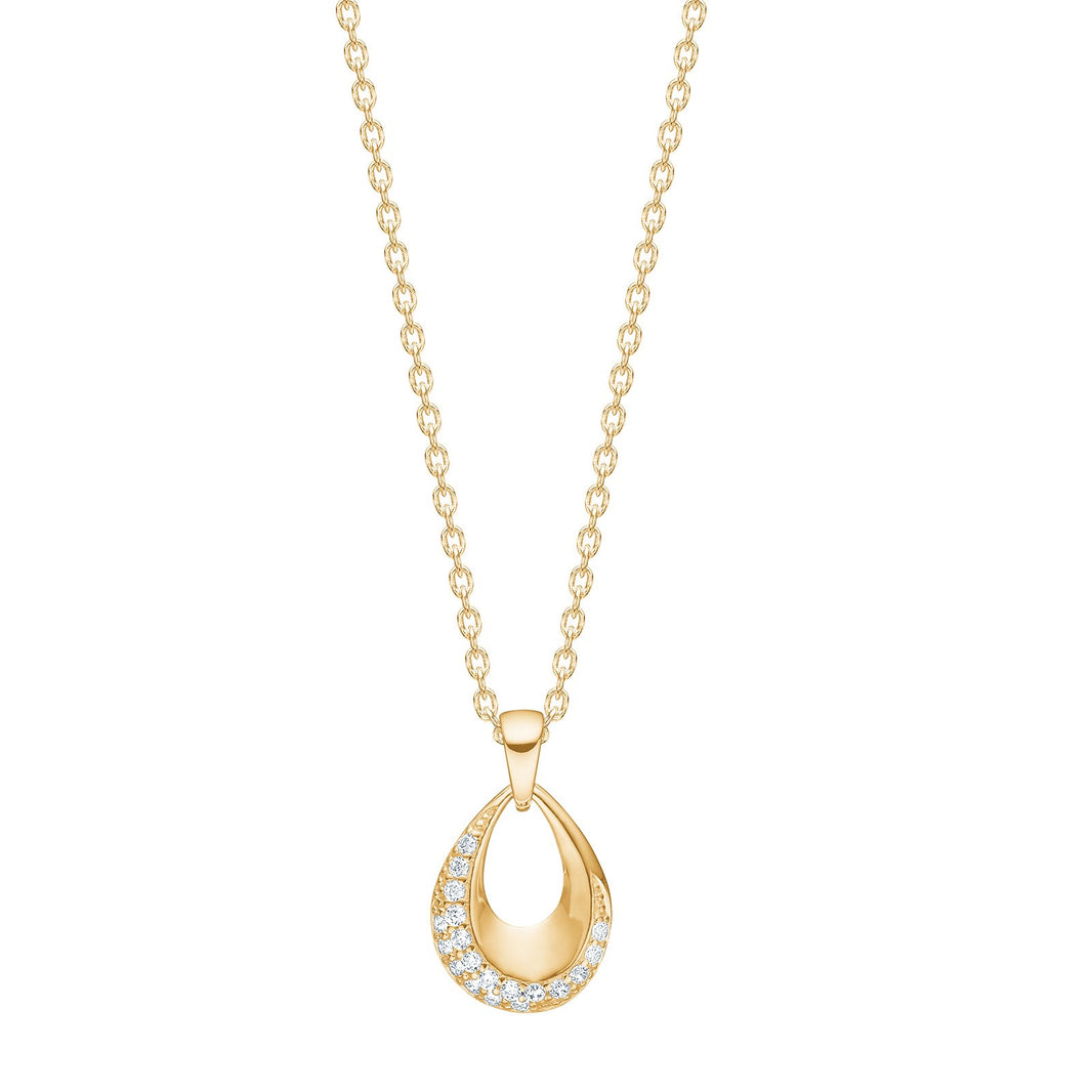 8ct. gold pendant  w. cz