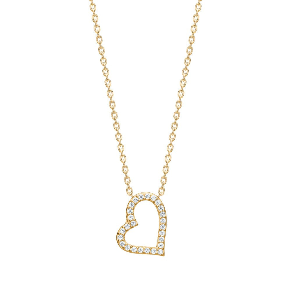 8kt. Gold Anhänger Herz m. cz