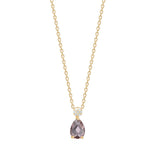 8kt. Gold Anhänger m. synt. Rauchquarz und cz