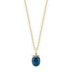 8kt. Gold Anhänger m. synt. Londoner blau Topas