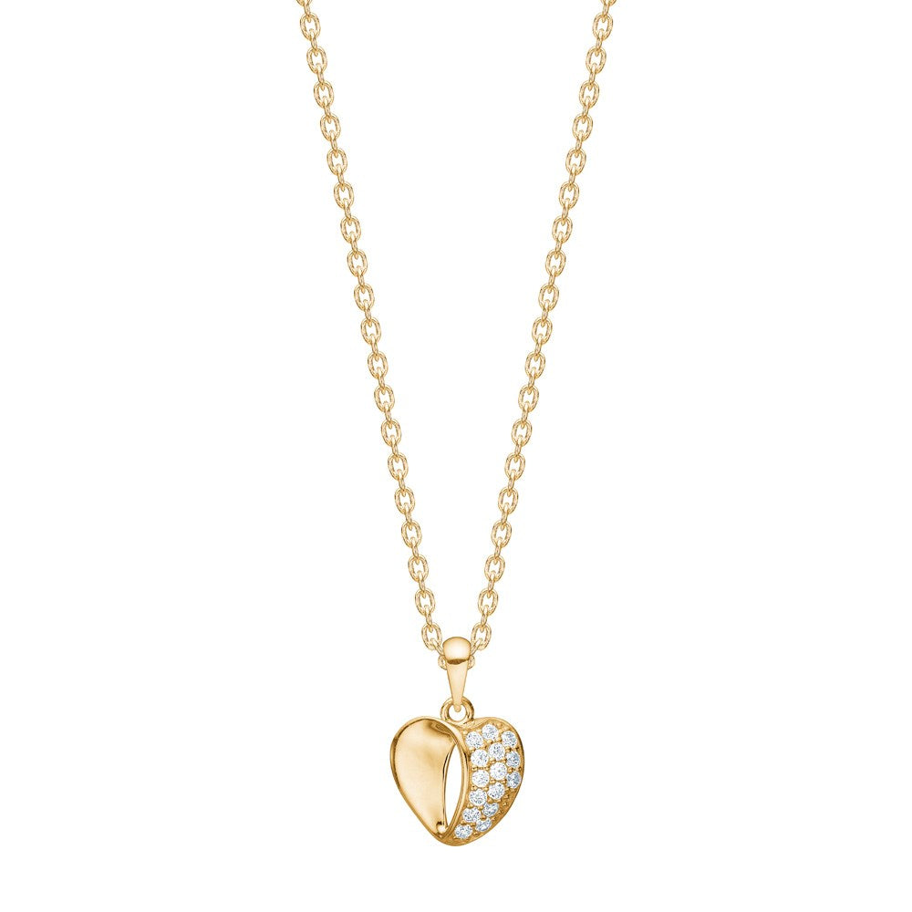 8kt. Gold Anhänger Herz m. cz