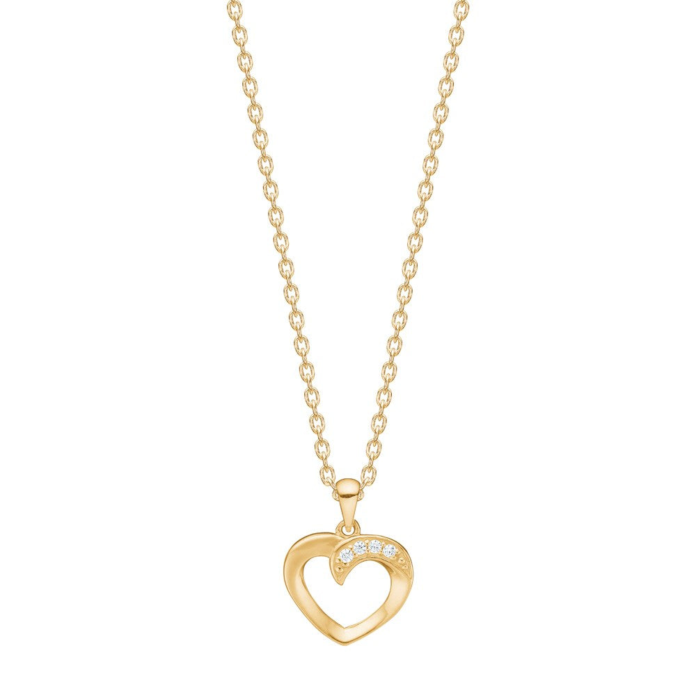 8kt. Gold Anhänger Herz m. cz