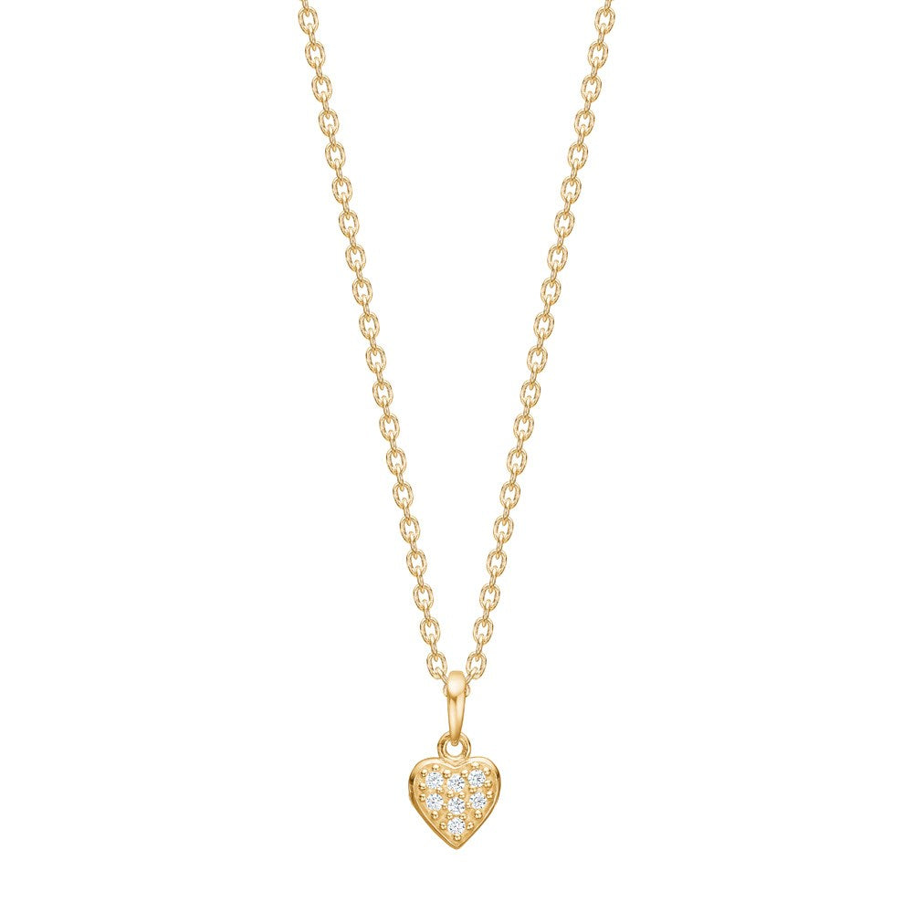 8kt. Gold Anhänger Herz m. cz