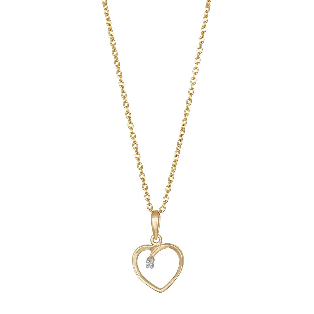 14ct. gold pendant w/dia 0.005ct W/SI