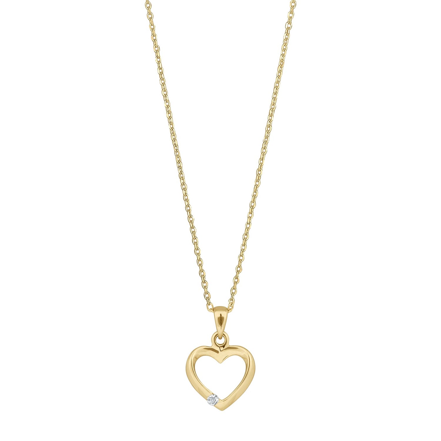 14kt. Anhänger m/dia 0.022ct W/SI