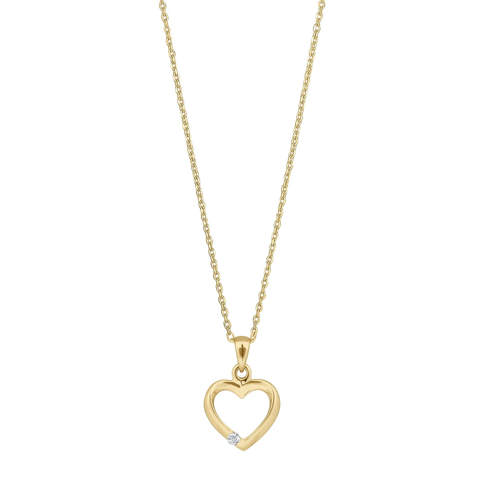 14kt. Anhänger m/dia 0.022ct W/SI