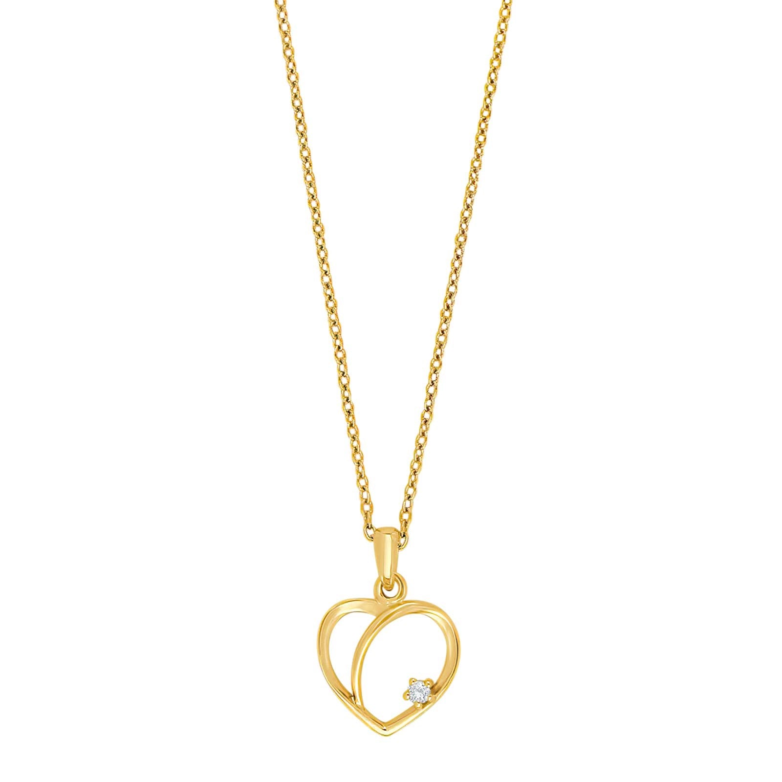14kt. Anhänger herz m. 0,015ct W/SI