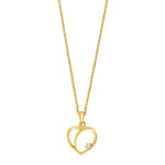 14ct. gold pendant heart w. 0,015ct W/SI