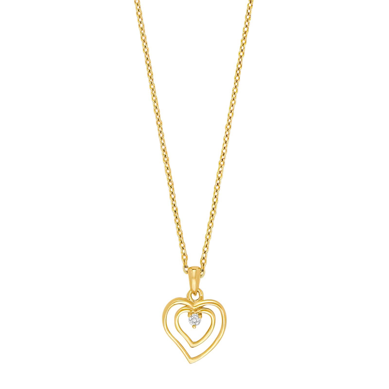 14kt. Anhänger herz m. 0,015ct W/SI