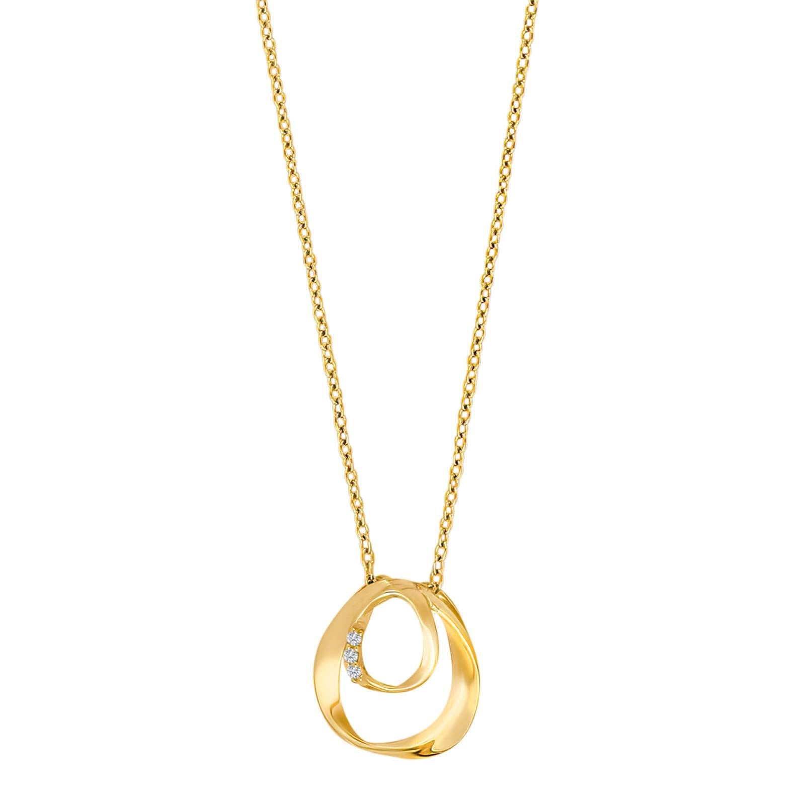 14ct. gold pendant w. 0,015ct W/SI