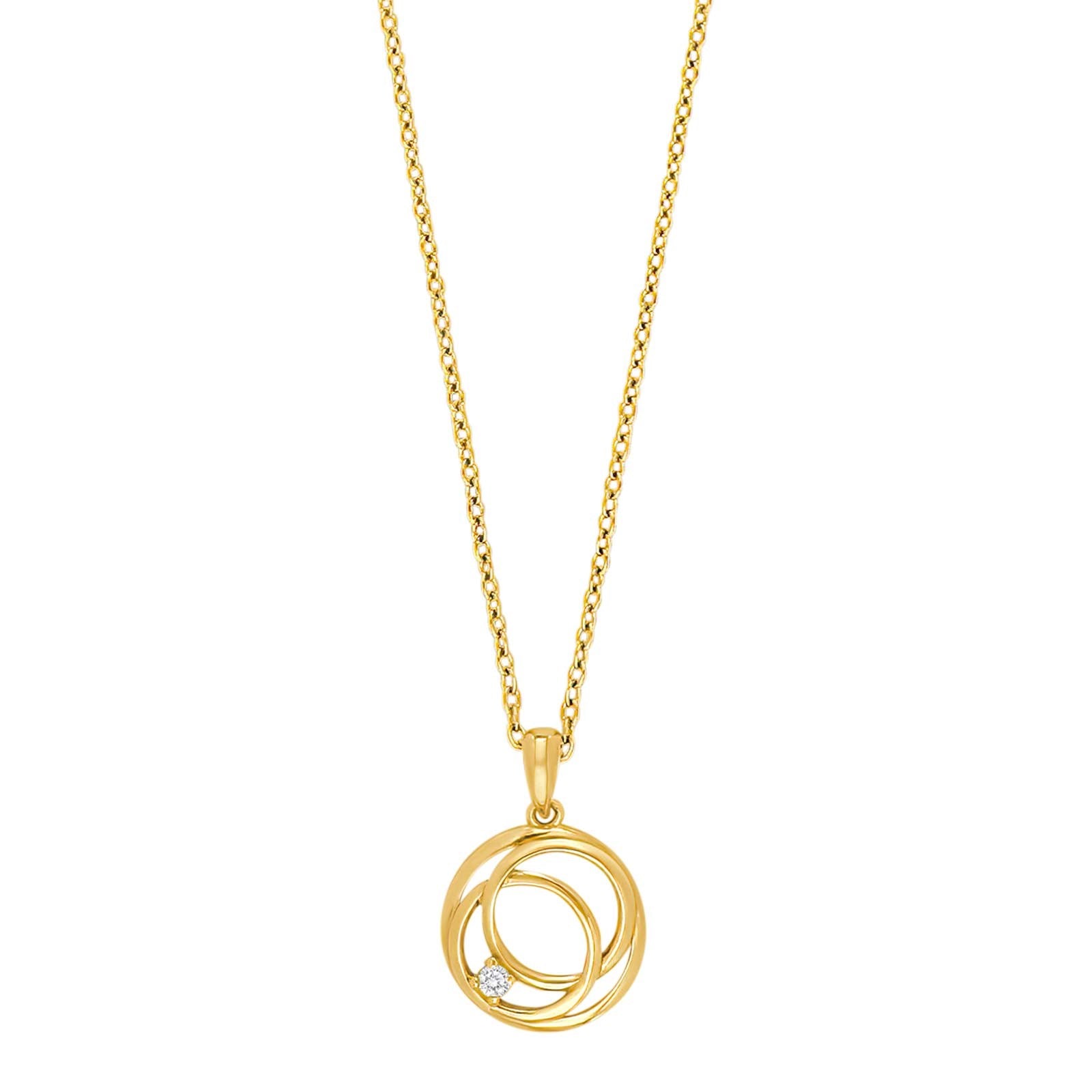 14kt. Anhänger m. 0,015ct W/SI