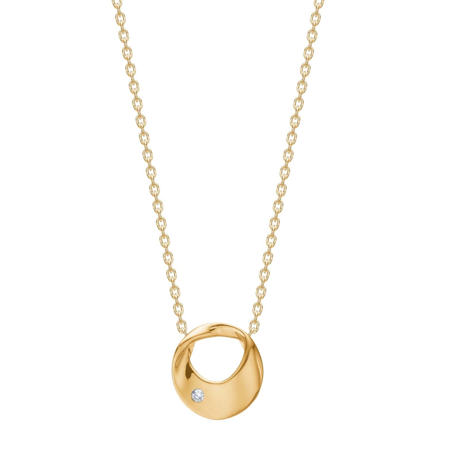 14kt. Anhänger m. 0,015ct W/SI