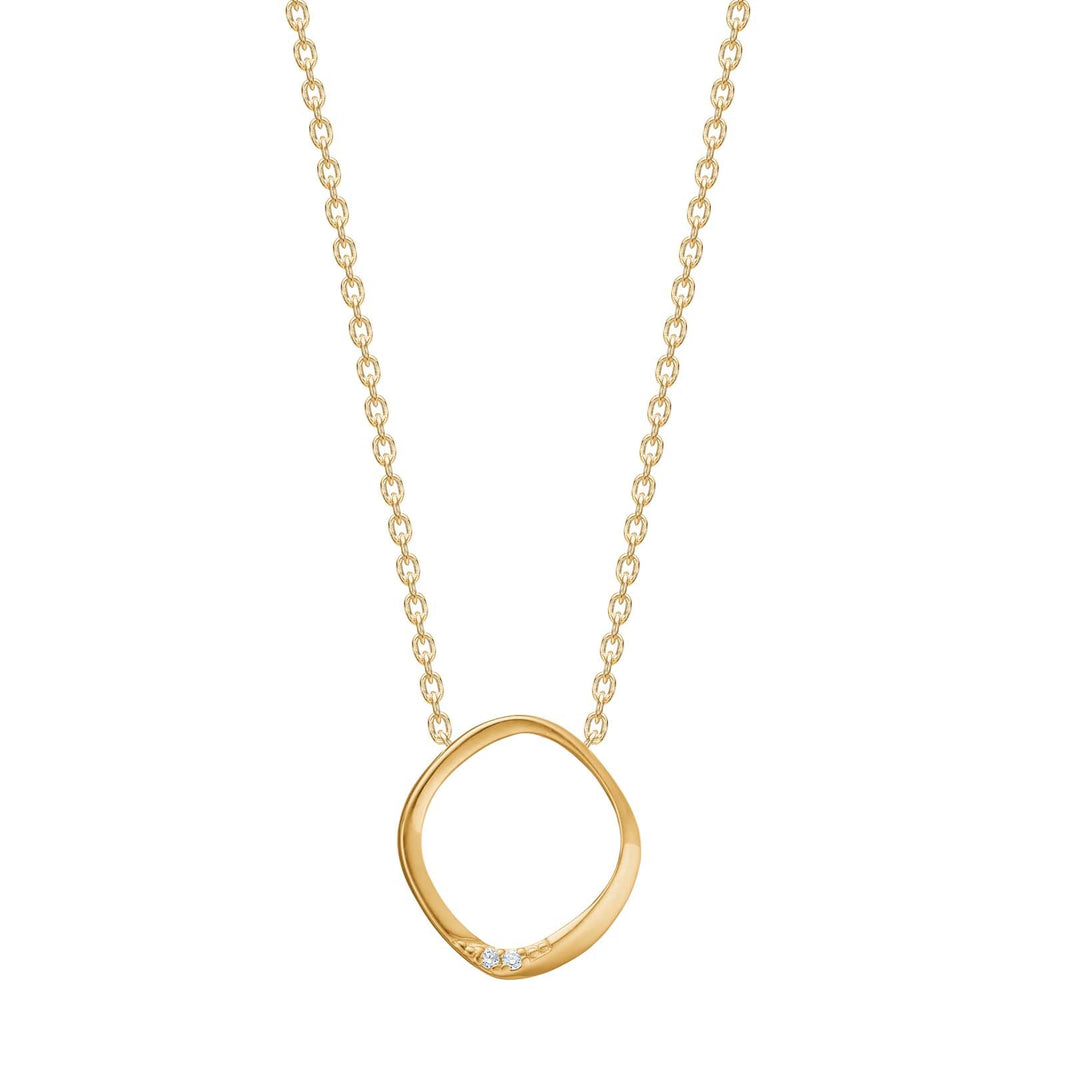 14ct. gold pendant  w. 0,010ct W/SI