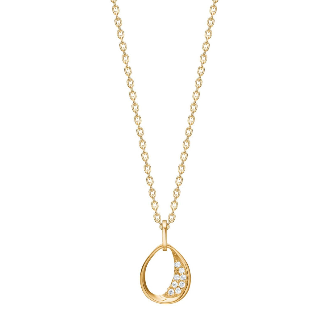 14ct. gold pendant  w. 0,040ct W/SI