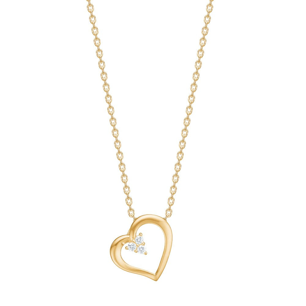 14kt. Gold Anhänger Herz m. 0,045ct W/SI