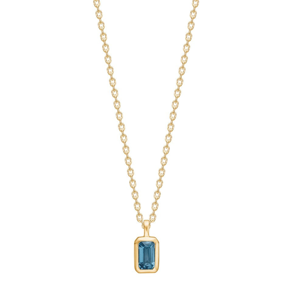 14kt. Gold Anhänger m. Londoner blau Topas