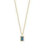 14ct. gold pendant  w. London Blue Topaz