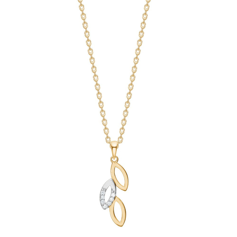 14kt. Gold Anhänger m. 0,028ct W/SI