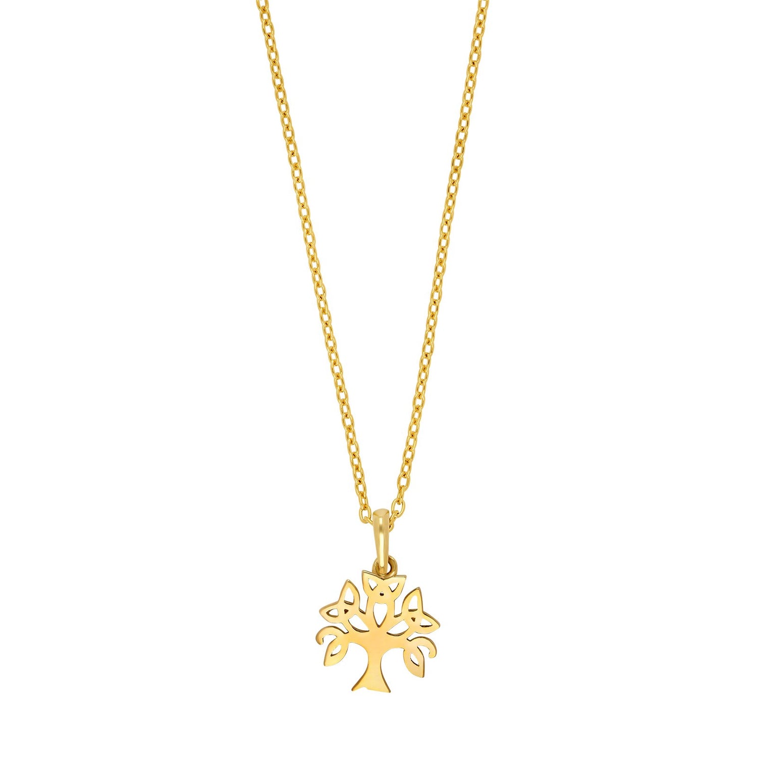 8kt. Gold Anhänger m/verg. Silber Kette