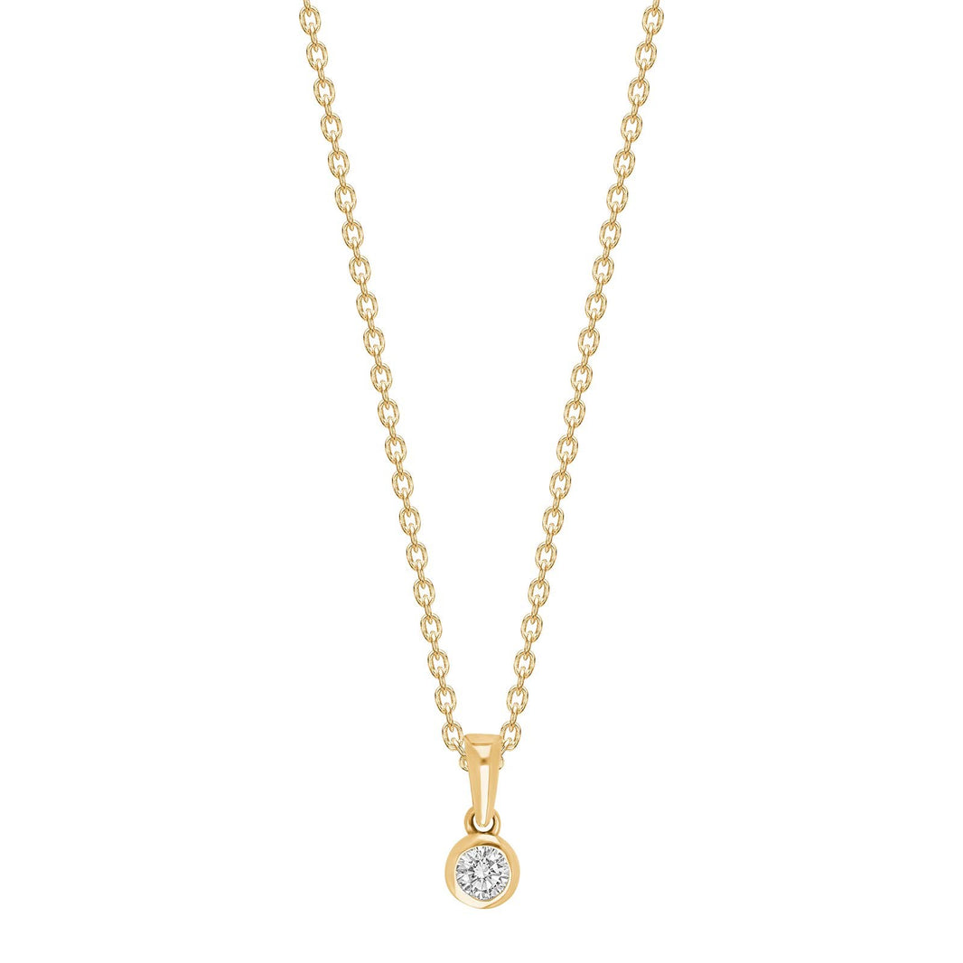 14ct. gold pendant w/5mm cz incl. goldpl silver ne