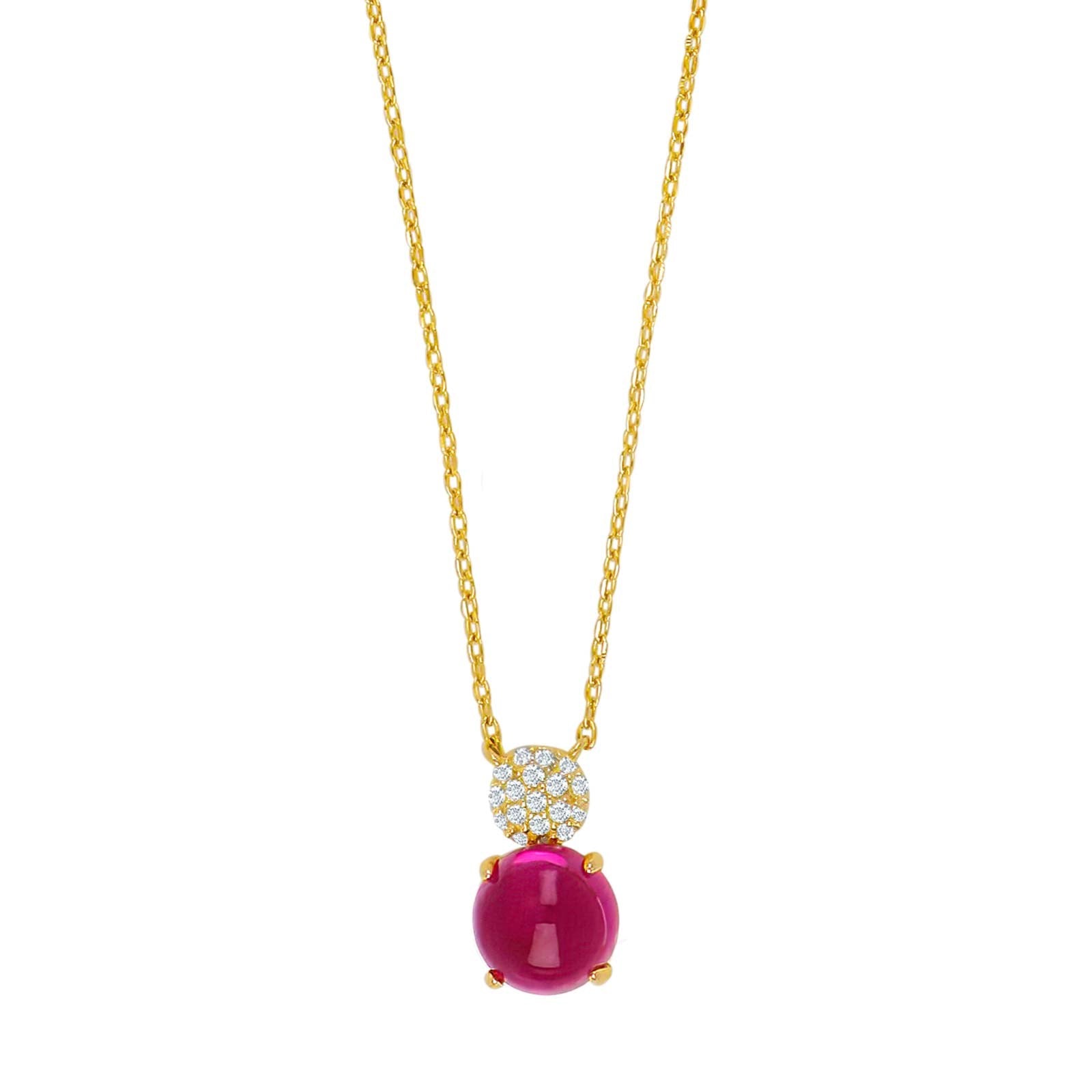 Vergoldet Silber Halskette OFELIANOR rosa