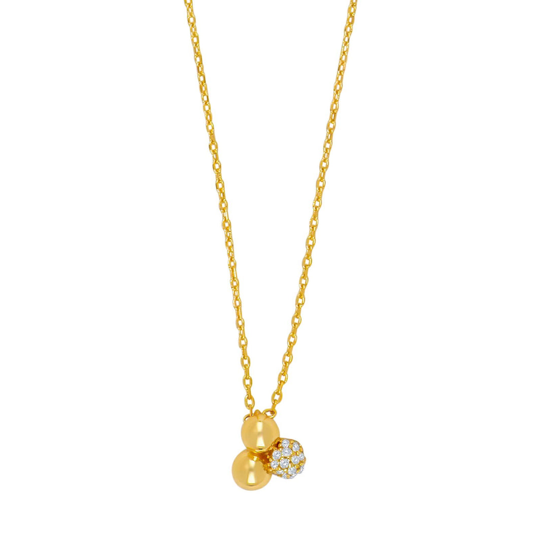 Silver necklace 3 OLINANOR - Gold plated