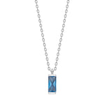 Rhd. Silber Halskette blau FACET52