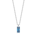 Rhd. silver necklace blue FACET52