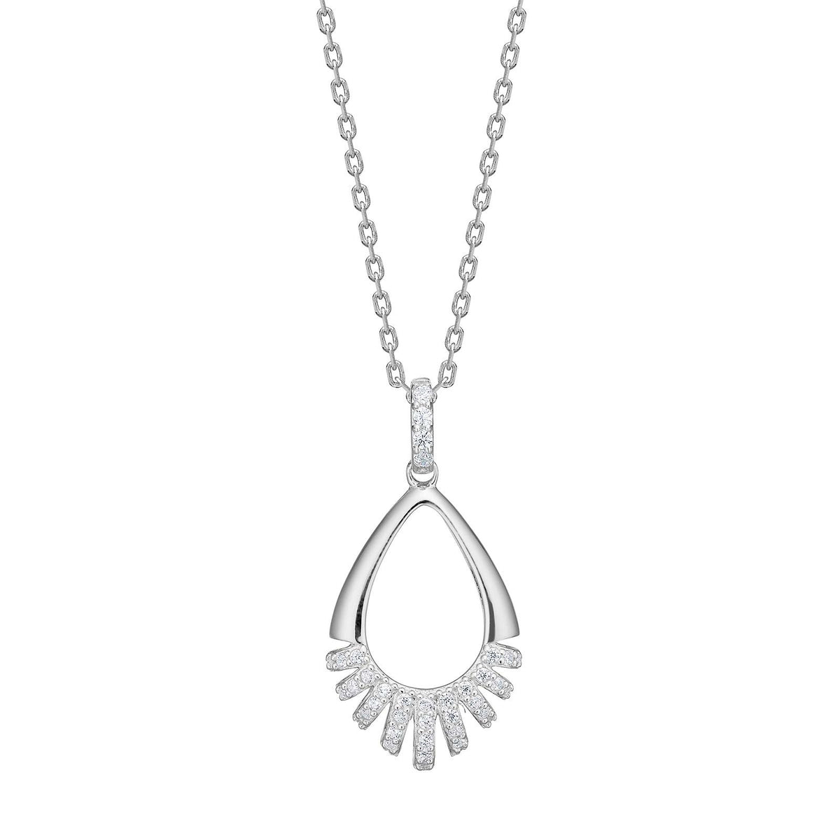 Silver necklace PIPERNOR - Rhodium plated