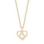 Goldp. silver necklace heart w/cz - RiveraNor