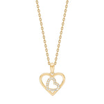 Goldp. silver necklace heart w/cz - RiveraNor