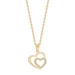 Goldp. silver necklace heart w/cz - RiveraNor