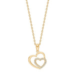 Goldp. silver necklace heart w/cz - RiveraNor