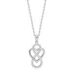 Rhod. Silber Halskette Herz/Engel m/cz - RiveraNor