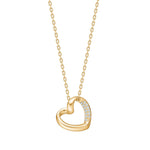 Goldp. silver necklace heart w/cz - RiveraNor