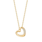 Goldp. silver necklace heart w/cz - RiveraNor
