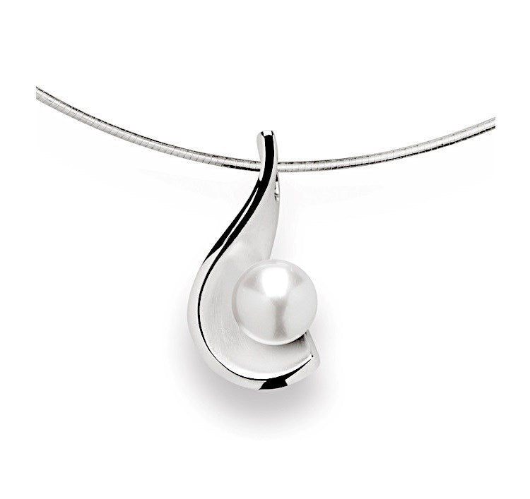 925/- Vedhæng, rho. mat/blank kulturperle 4,77ct