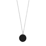SON rhd. Sølv kæde m/ black onyx 16mm, 50+10cm