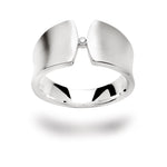 925/- Ring mat, brillant 0,04ct W-SI