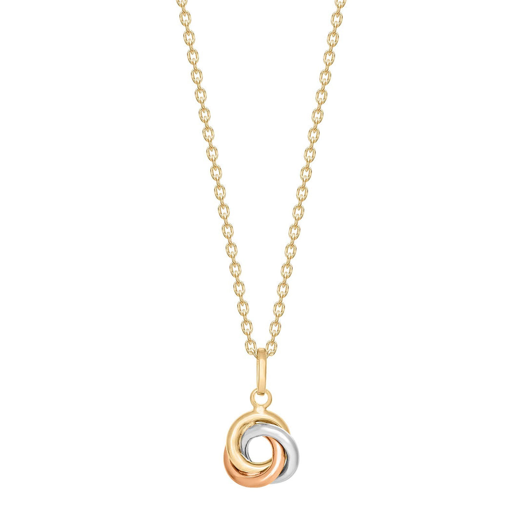 8ct. gold pendant 3-color knot incl. goldpl. Silve