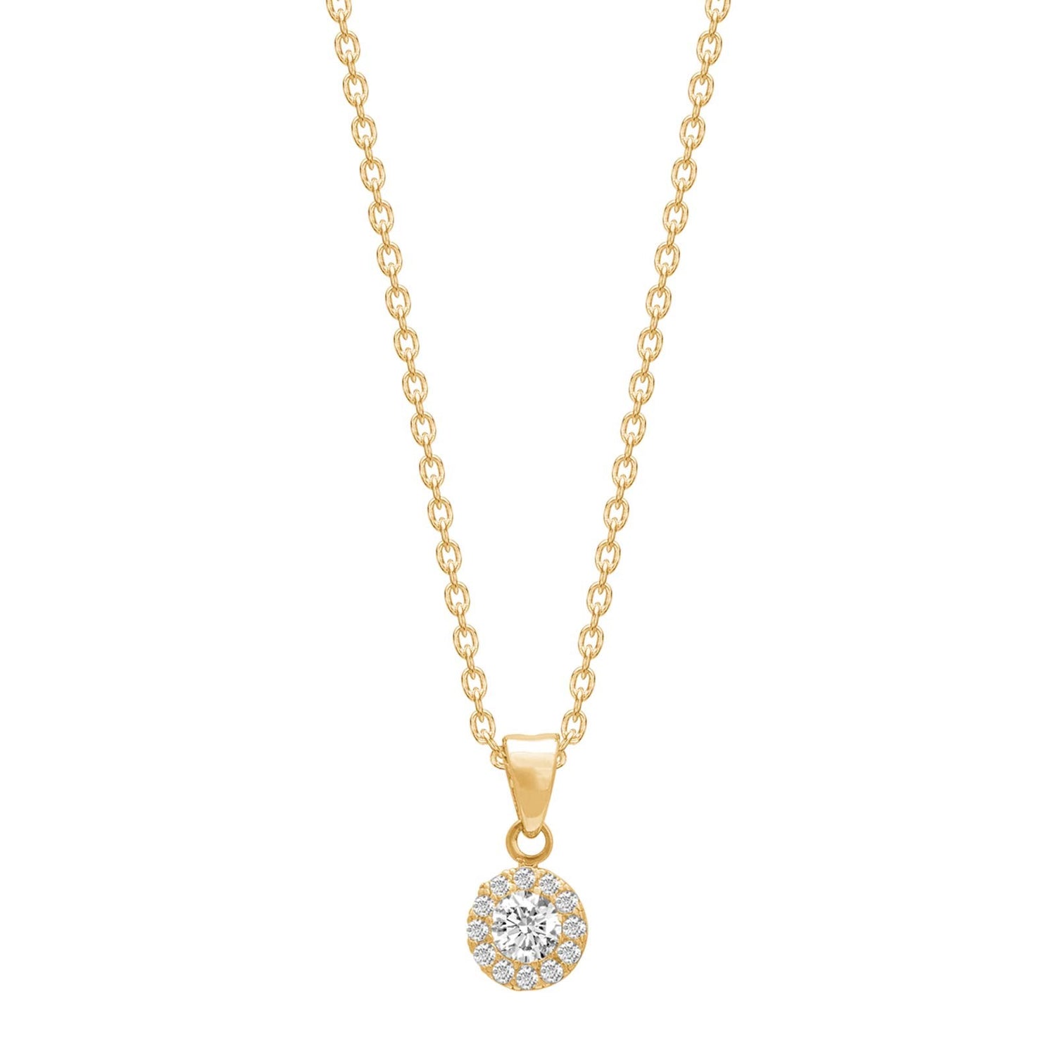 8kt. Goldanhänger cz m/verg. Silber Kette