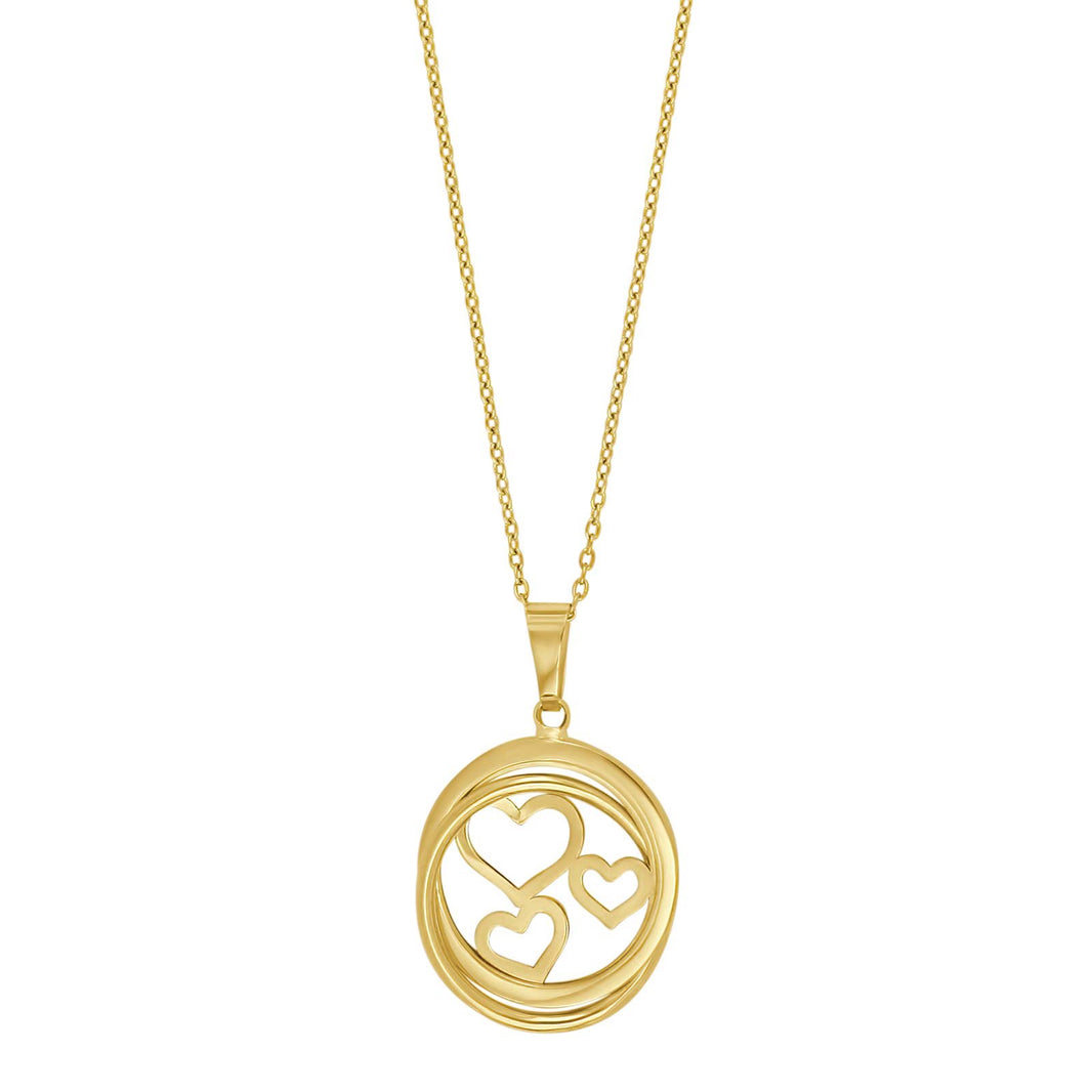8ct. gold pendant hearts incl. goldpl. chain