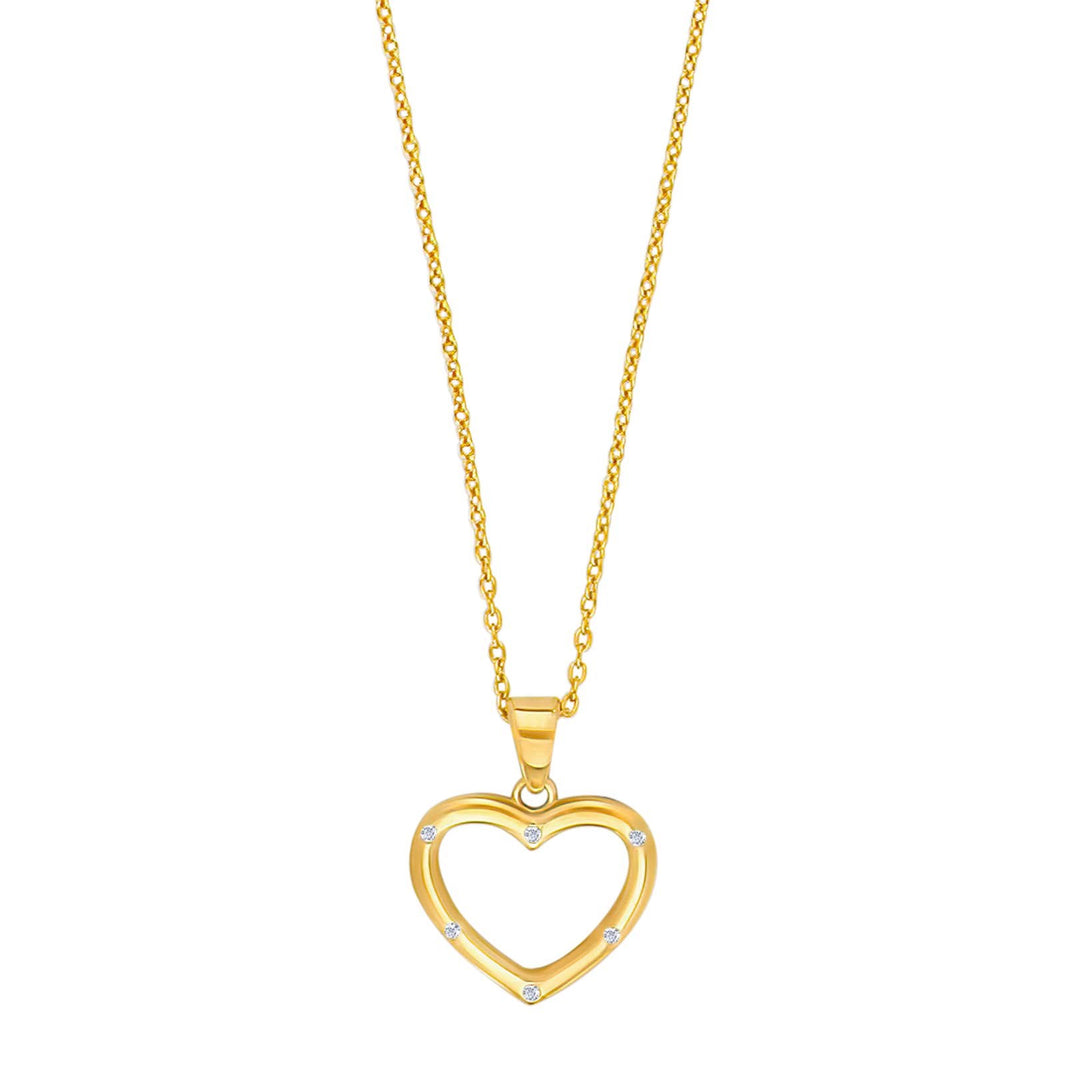 8ct. gold pendant heart incl. goldpl. chain