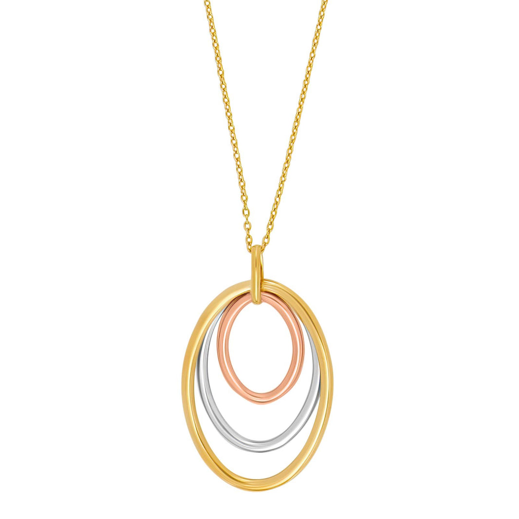 8kt. Anhänger m/ Verg. Silber Kette