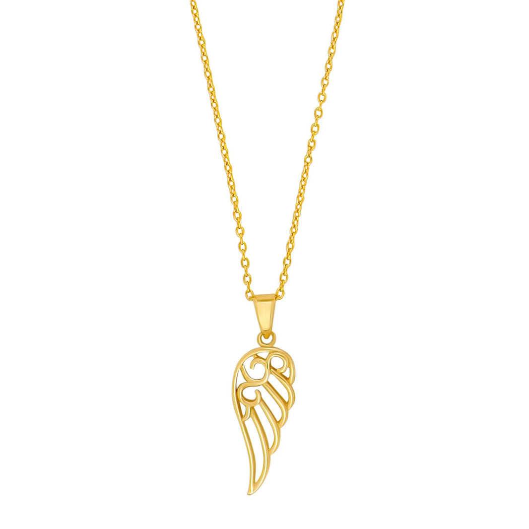 8ct. gold pendant wing incl. goldpl. chain