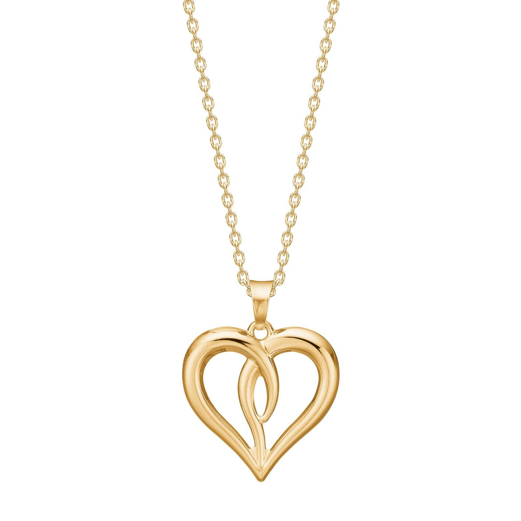 8ct. gold pendant heart gp silver chain