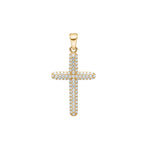 8ct. gold pendant cross w. cz